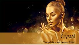  Presentation with black art - Theme enhanced with gold christmas woman beauty fashion background and a gold colored foreground