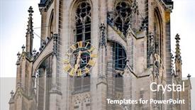  Presentation with ancient - Beautiful presentation design featuring gold clock at the ancient backdrop and a gray colored foreground
