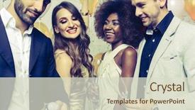  Presentation with retirement party invitation 65th birthday - PPT layouts with gold club - man on new year background and a soft green colored foreground