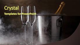  Presentation with steam - Beautiful slide deck featuring gold club - photo of two wineglasses iron backdrop and a wine colored foreground