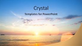  Presentation with nature sun leaves - Colorful PPT theme enhanced with gold coast - sunset over ocean nature composition backdrop and a light blue colored foreground