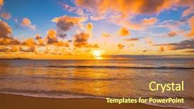  Presentation with tropical beach sunset - Presentation having gold coast australia - beautiful tropical sunset background and a tawny brown colored foreground
