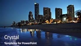  Presentation with paradise - Presentation design having gold coast australia - surfers paradise by night background and a navy blue colored foreground
