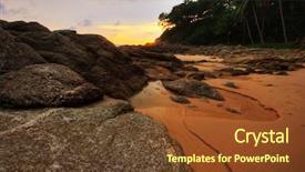  Presentation with sunset at venice beach palm - Amazing theme having gold coast holiday lifestyle - dreamy tropical sunset surin beach backdrop and a tawny brown colored foreground