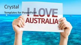  Presentation with australia - Amazing theme having gold coast holiday lifestyle - i love australia card backdrop and a cyan colored foreground