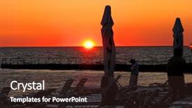  Presentation with sunset at venice beach palm - PPT layouts featuring gold coast holiday lifestyle - lounge beach at sunset background and a wine colored foreground