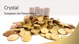  Presentation with euro - Audience pleasing presentation consisting of gold coin - euro cents backdrop and a light gray colored foreground
