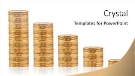  Presentation with white gold - PPT theme consisting of gold coin isolated on white background and a white colored foreground