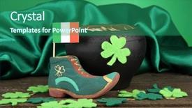  Presentation with saint patrick day - Presentation theme consisting of gold coins and clover leaves background and a ocean colored foreground