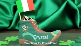  Presentation with saint patrick day - Amazing slide set having gold coins and clover leaves backdrop and a ocean colored foreground