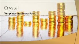  Presentation with piles - Theme featuring gold-coins-piles-going-up background and a blonde colored foreground