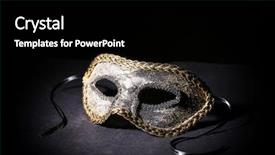  Presentation with carnival - Theme having gold color - beautiful carnival mask isolated background and a black colored foreground
