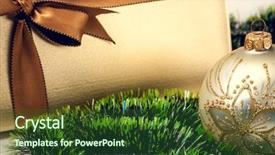  Presentation with gift - Slide deck with gold color - christmas gift box background and a  colored foreground