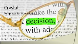  Presentation with article - PPT theme enhanced with gold color decisions - glasses on business article background and a light gray colored foreground