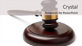  Presentation with color block - Slide deck featuring gold color decisions - wooden gavel and sound block background and a light gray colored foreground