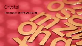  Presentation with red gold - Colorful PPT theme enhanced with gold-colored-alphabets backdrop and a red colored foreground