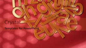 Presentation with gold red - Beautiful PPT theme featuring gold-colored-alphabets backdrop and a red colored foreground
