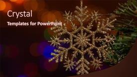  Presentation with gold bokeh - PPT layouts with gold-colored-glittery-snowflake-shaped background and a tawny brown colored foreground
