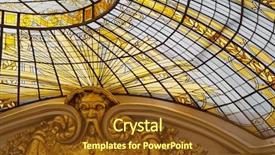  Presentation with stained glass - Slides having gold colored stained glass windows background and a tawny brown colored foreground