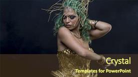  Presentation with fantasy tale - Slide set with gold costume with handmade flourish background and a tawny brown colored foreground