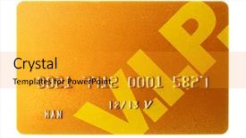  Presentation with vip - Slide deck enhanced with gold credit card isolated background and a gold colored foreground