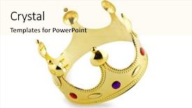  Presentation with white gold - Slide set having gold crown isolated background and a blonde colored foreground