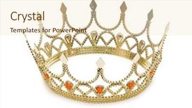  Presentation with white gold - Colorful PPT theme enhanced with gold crown isolated backdrop and a cream colored foreground