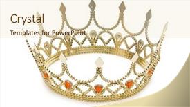  Presentation with white gold - PPT layouts consisting of gold crown isolated background and a cream colored foreground