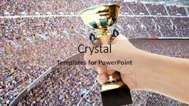  Presentation with winner cup - Presentation enhanced with gold cup winner background and a coral colored foreground