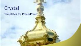  Presentation with eagle - Presentation theme having gold cupola with two heads eagle background and a sky blue colored foreground