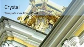  Presentation with eagle - Audience pleasing presentation theme consisting of gold cupola with two heads eagle backdrop and a light blue colored foreground