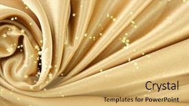  Presentation with silk - PPT theme with gold curtains - beautiful silk drape close up background and a yellow colored foreground