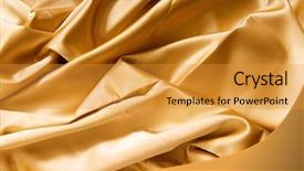  Presentation with textile and fabric industry - Amazing PPT theme having gold curtains - bright satin fabric folded backdrop and a gold colored foreground