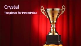  Presentation with red curtain - Amazing presentation theme having gold curtains - throphy in front backdrop and a wine colored foreground