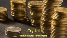  Presentation with bank - Presentation theme having gold depot bank - many money background and a  colored foreground