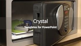  Presentation with safe electric - Presentation featuring gold depot bank - open safe background and a dark gray colored foreground