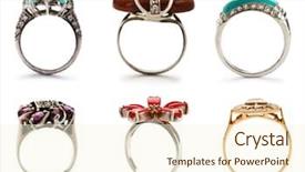  Presentation with white - Slides consisting of gold diamond - set of jewellery rings background and a cream colored foreground