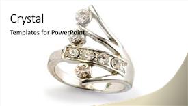  Presentation with ring diamond jewelry - Amazing PPT theme having gold diamond jewelry - jewellery ring isolated backdrop and a white colored foreground