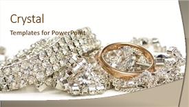  Presentation with isolated paw prints over white - PPT theme with gold diamond jewelry - shinny jewellery isolated on white background and a  colored foreground