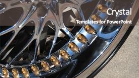  Presentation with wheel - Beautiful theme featuring gold disc - closeup the chromeplated rim backdrop and a gray colored foreground