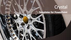  Presentation with wheel - Beautiful presentation design featuring gold disc - decorative car wheel backdrop and a gray colored foreground