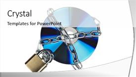  Presentation with strong link padlock - Beautiful presentation theme featuring gold disc - padlock and cd on white backdrop and a white colored foreground