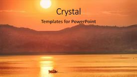  Presentation with myanmar bagan - Audience pleasing slides consisting of gold disc - vivid sunset over irrawaddy river backdrop and a gold colored foreground