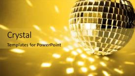  Presentation with 70s - Audience pleasing slides consisting of gold disco ball backdrop and a yellow colored foreground