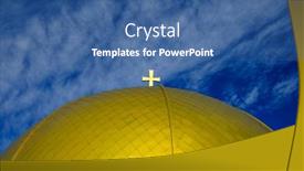  Presentation with church christian - Presentation featuring gold-dome-on-a-christian background and a ocean colored foreground