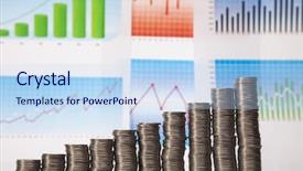  Presentation with emergency flip chart - Beautiful PPT theme featuring gold economic analysis - chart made by coin backdrop and a  colored foreground