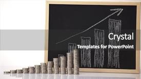  Presentation with emergency flip chart - PPT layouts consisting of gold economic analysis - chart made by coin background and a  colored foreground