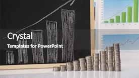  Presentation with school organization chart - Theme with gold economic analysis - chart made by coin background and a  colored foreground