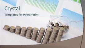  Presentation with diagram - Colorful PPT layouts enhanced with gold economic analysis - financial diagram backdrop and a  colored foreground