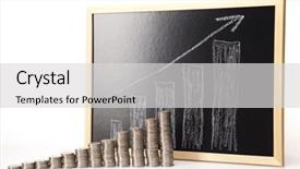  Presentation with currency financial concept macro - Beautiful slides featuring gold economic analysis - financial success concept coins diagram backdrop and a  colored foreground